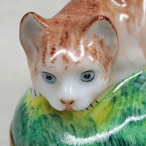 Chamart Limoges Cat Trinket Box Large Piotet Signed Peint Main Hand Painted - Picture 15 of 16